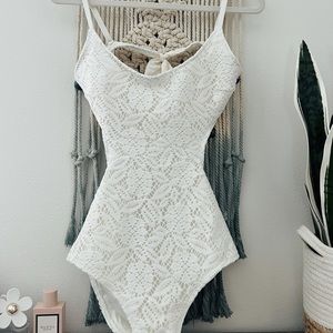 Aerie Lace Crochet Swimsuit NWOT Large